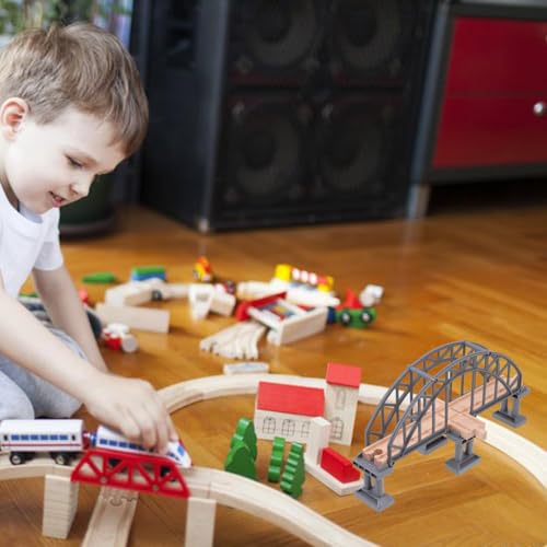 Wooden Train Track Bridge, Train Bridge Accessory for Railway Set