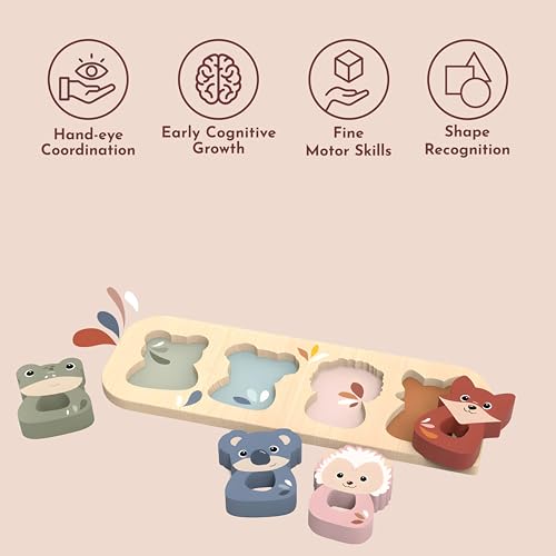 SPEEDY MONKEY Wooden Animal Puzzle | Kids Shape Sorter Puzzle Learning Toy - color: Animal Puzzle