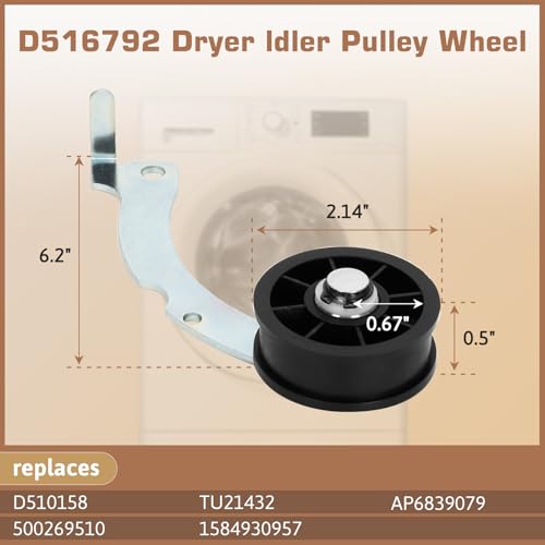 Upgraded RB170002 Dryer Repair Kit for Speed 1992 & Newer SM Dryer, Include RB170002 Dryer Roller Kit, D516792 Dryer Idler Pulley, 93.3'' D511255P Dryer Belt & RB170003 Dryer Drum Glide Kit