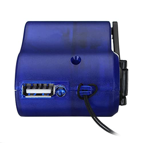 Portable Emergency 5V Hand Crank Generator Charger for Cell Phone, USB - color: Blue