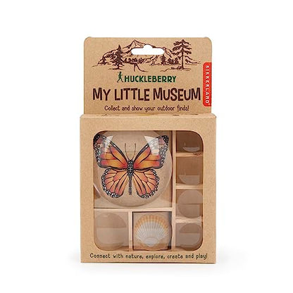 Kikkerland Huckleberry My Little Museum Bug Box Collection, Observation Bug House, 7 Compartments, in-Built Magnifying Lenses, for Insect Collecting