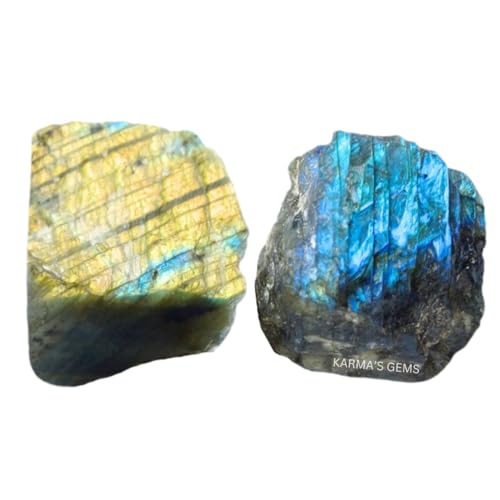 Crystals, Rocks, Jade, Crystals and Healing Stones, Witchcraft Supplies, Healing Crystals, Stones, Healing Stones, Rock Collection, Agate, Raw Stones (Labradorite, 2 Pcs) - color: Labradorite