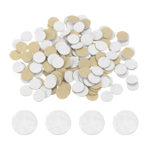 HARFINGTON 200pcs Round Adhesive Felt Circles, 13mm 1/2" Pre Cut Craft Stickers Non-Woven Mini Fabric Circles for DIY Sewing Handcraft Projects, White - color: White, size: 13mm (200pcs)