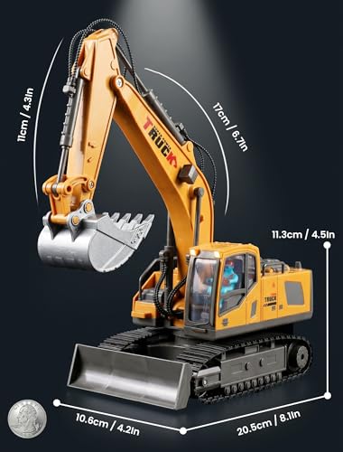 Spray Kids RC Excavator Toy 13-Channel with Sound & Light 60 mins Playtime - style: RC Excavator
