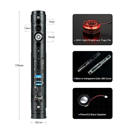DAMIENSABER Upgrade Xenopixel 3.0 34 Sound Font Inner Core DIY Light Saber Electronics Soundboard Infinite Colour Smooth Swing Motion Control Internals Build Your Own Light Saber Kit