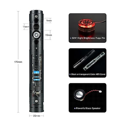 DAMIENSABER Upgrade Xenopixel 3.0 34 Sound Font Inner Core DIY Light Saber Electronics Soundboard Infinite Colour Smooth Swing Motion Control Internals Build Your Own Light Saber Kit