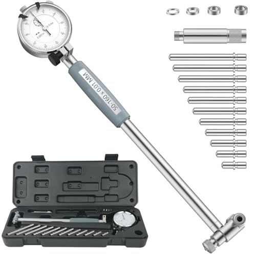 HDLNKAK Dial Indicator Bore Gauges Set with 2"-6" Range, 0.001" Accuracy - color: White
