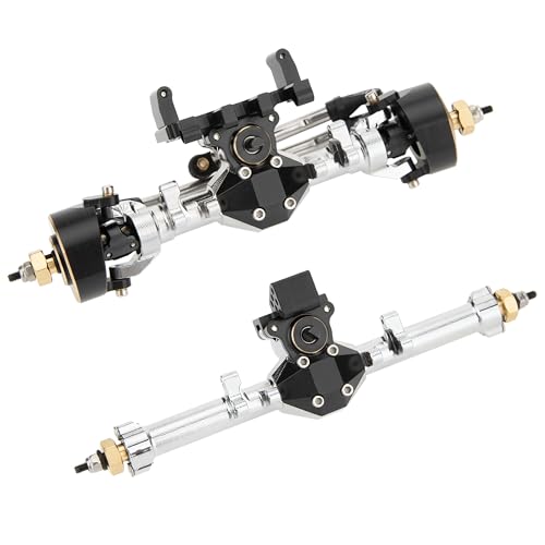 MEUS Racing Isokinetic 3-Section CVD Front and Rear Axles Maximum Steering Angle 52° Wider +5MM for Axial SCX24 Deadbolt C10 JLU Gladiator Bronco 1/24 RC Crawler Upgrade Parts (Electroplated Silver) - color: Silver