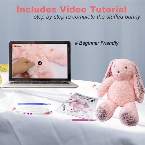 Topapfo 18 Inch Memory Bunny Patterns Templates for Sewing with Instruction, Beginners Friendly Stuffed Animal Easter Bunny Patterns Stencil Rulers Set