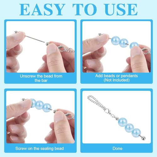 16PCS Beadable Keychain Bar Bulk, Keychain Making Kit - color: Multicolor
