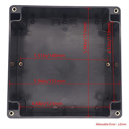 Junction Box IP65 Waterproof ABS Plastic Electrical Project Case Power Junction Boxes, Project Box with 4 PCS M16 Cable Glands 6.30x6.30x3.54 inch (160 x 160 x90 mm) - color: Black, size: 6.30"x6.30"x3.54"