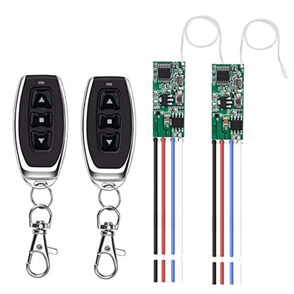 5V 6V 12V DC Motor Forward Reverse Controller Module 2A, 3V-16V RF 433MHz Wireless Remote Control Switch for Mini DC Motors & Small Actuators - style: 2 x Motor Control Module + 2 x Transmitter