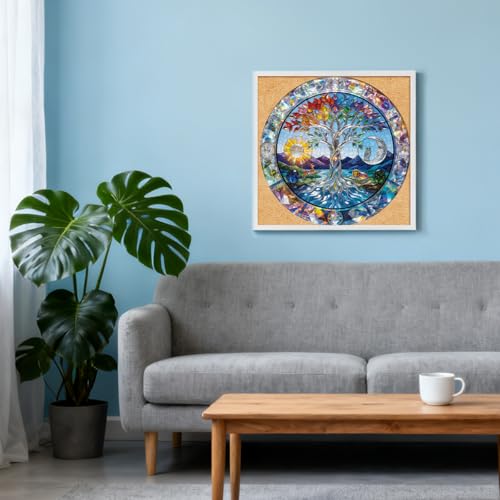 Puzzles for Adults 1000 Pieces, Sun & Moon Crystal Tree of Life - color: A-tree of Life With Sun & Moon