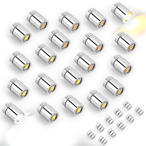 20pcs Mini Led Lights for Craft, Tiny Small Light with 30pcs Batteries - color: Warm White & Cool White