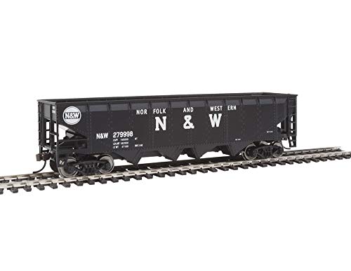 Walthers Trainline 40' Offset Quad Hopper with Metal Wheels Ready to Run N&W - style: Norfolk & Western (black; Block N&W, Hamburger Logo)