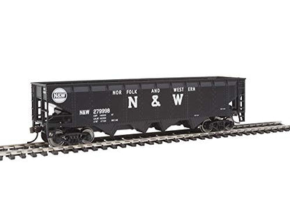 Walthers Trainline 40' Offset Quad Hopper with Metal Wheels Ready to Run N&W - style: Norfolk & Western (black; Block N&W, Hamburger Logo)