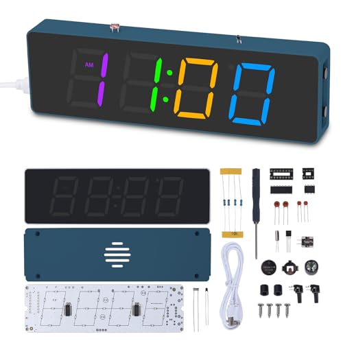 DIY Digital Alarm Clock Soldering Project Kit with RGB Display