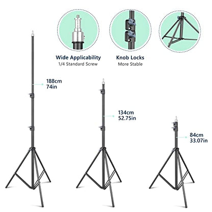 Torjim Softbox Photography Lighting Kit, 2Pcs 27" x 27" Professional Soft Box | 3000K-7500K 85W LED Bulbs with Remote, Photography Continuous Lighting Kit for Studio Lights, Portrait, Video Recording - size: 27"+ 2Pcs