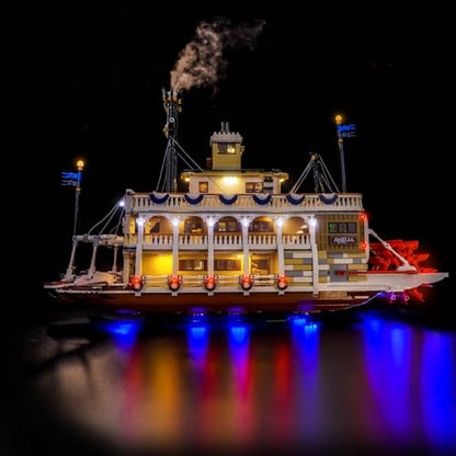 LocoLee Light kit Compatible with Lego 21356 River Steamboat - No Model Only Light, LED Lighting Accessories Compatible with Lego 21356 Canal Steamers Building Set (RC Version) - style: RC Version