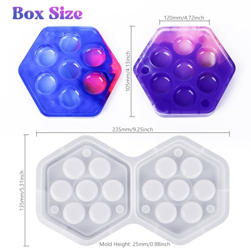 KISREL Dice Resin Molds, DND Dice Set and Organizer Box Epoxy Resin Mold - size: Dice Resin Molds - 7pcs