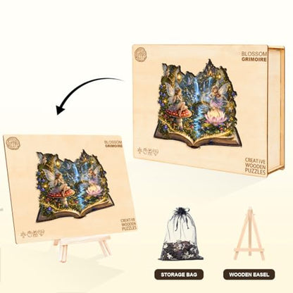 Wooden Puzzles for Adults, 8.5 * 7.5 in 90 pcs Blossom Fairy Jigsaw Puzzles - color: Blossom Fairy, size: Small
