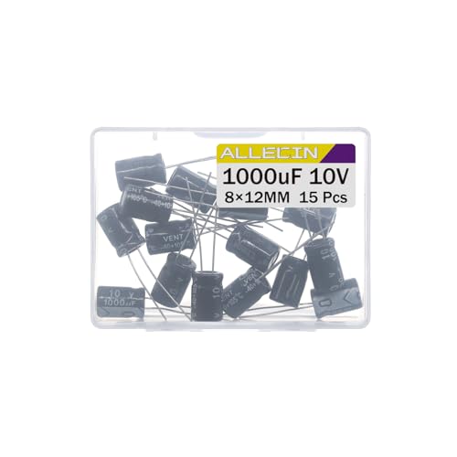 1000uF 10V 8x12mm Electrolytic Capacitor 1000 UF MFD 10 Volt 0.32x0.47in Aluminum Capacitors (Pack of 15) - style: 1000uF 10V 8x12MM