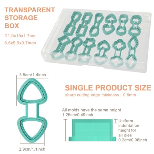 12Pcs Basic Shape Polymer Clay Cutters Geometric Keychain Clay Earrings Cutters Polymer Jewelry Cutter for Earrings Making Birthday Party DIY Supplies - color: Geometric