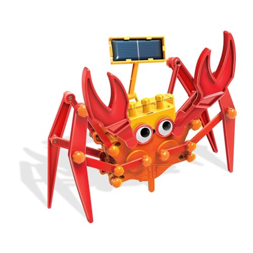 4M Hybrid Crabot Solar Robot Kit for Kids Ages 8-12 – Build a Sideways-Scuttling Crab with Moving Eyes & Claws, Solar or Battery Powered, STEM Renewable Energy Engineering Toy Gift