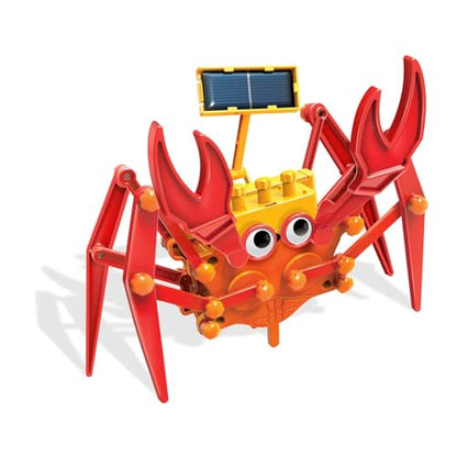 4M Hybrid Crabot Solar Robot Kit for Kids Ages 8-12 – Build a Sideways-Scuttling Crab with Moving Eyes & Claws, Solar or Battery Powered, STEM Renewable Energy Engineering Toy Gift