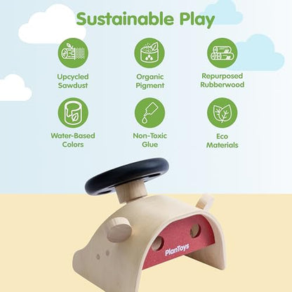 PlanToys® Wooden Driving Console Montessori Kids Pretend Play Dashboard Toy - color: Driving Console