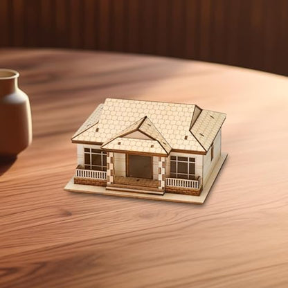 Building Models Wooden Model Kit Puzzle DIY Assembly Creative Miniature Villa Ornament Solid Wood Brain Training Suitable for Birthday Gift, 1 Tier - size: 1 Tier