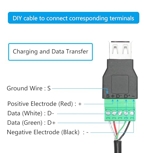 USB 2.0 A Female to 5-Pin Terminal Adapter, Including Screwdriver, 2-Pack - style: USB A Female Terminal - 2Pcs