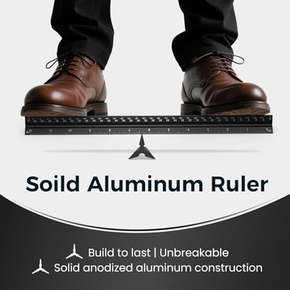 Rena Chris Architectural Scale - 12" Aluminum Triangular Scale Ruler, Black - color: Black