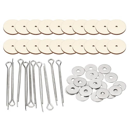 PATIKIL 24mm Doll Joints, 20 Set Removable Cotter Pin Joints Connector and Fiberboard Tray for Bear Limbs Making Head Joints DIY Crafts Accessories - size: 24mm