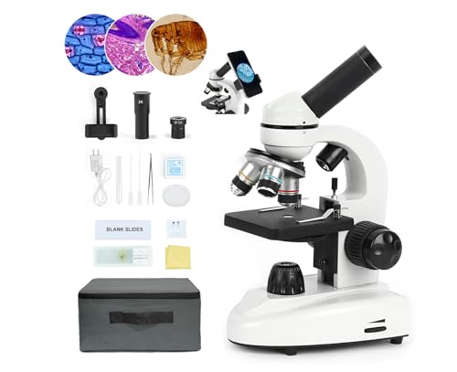 Microscope for Adults Students, 100X-2000X Metal STEM Microscope Kit