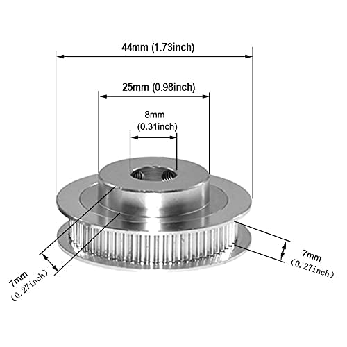 2PCS Set GT2 Synchronous Wheel 20&60 Teeth 8mm Bore Aluminum Timing Pulleys with 2PCS Length 200mm Width 6mm Belt (20-60T-8B-6) - style: 20-60T-8B-6