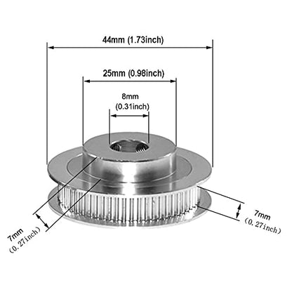2PCS Set GT2 Synchronous Wheel 20&60 Teeth 8mm Bore Aluminum Timing Pulleys with 2PCS Length 200mm Width 6mm Belt (20-60T-8B-6) - style: 20-60T-8B-6