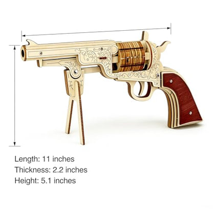 Adult 3D Wooden Puzzle Rubber Band Gun Model Deluxe 3-Piece Set - style: Three-in-One Set