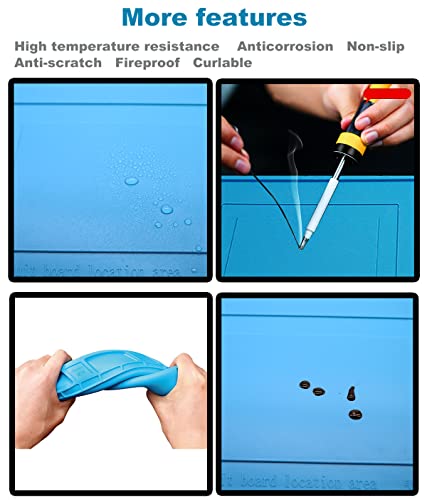 PAFOWO Silicone Soldering Mat for Electronic Repair, 17.7 X 11.8 in