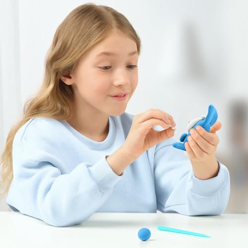 Hey Clay Animals - Claymate Doggie - Colorful Modeling Air Dry Clay for Kids - Air Dry Clay Kit 3 Cans with Fun Interactive App - color: Doggie