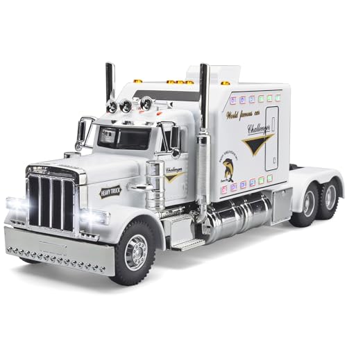 OANMYJJO Semi Truck Toys for Kids Boys Heavy Trucks Model, Toy Trucks - color: White