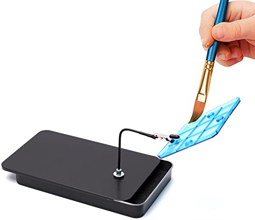 Metal Painting Stand Base Holder and 12PCS Magnetic Bendable Alligator Clip Sticks Set Modeling Tools for Airbrush Spray, for Gundam Hobby Model Parts Assemble…