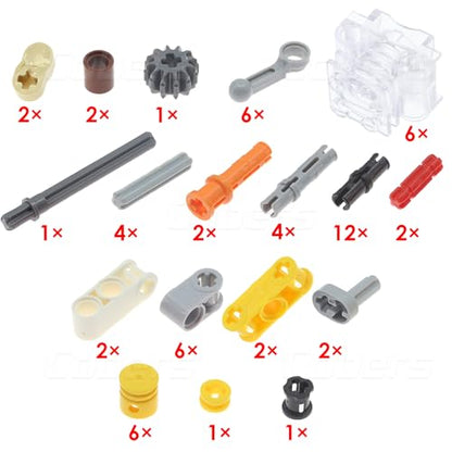 62Pcs Gearbox Transmission Technic Parts Assembly Kit