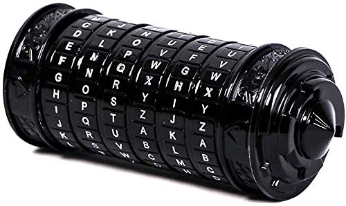 Cryptex Da Vinci Code Mini Cryptex Lock Puzzle Boxes with Hidden Compartments Anniversary Valentine's Day Romantic Birthday Gifts for Her Gifts for Girlfriend Box for Men - color: Black