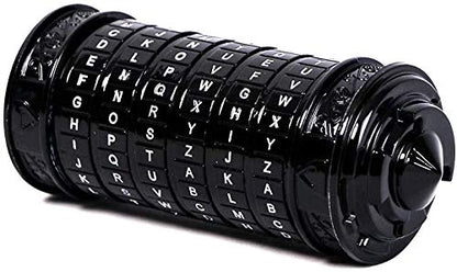 Cryptex Da Vinci Code Mini Cryptex Lock Puzzle Boxes with Hidden Compartments Anniversary Valentine's Day Romantic Birthday Gifts for Her Gifts for Girlfriend Box for Men - color: Black