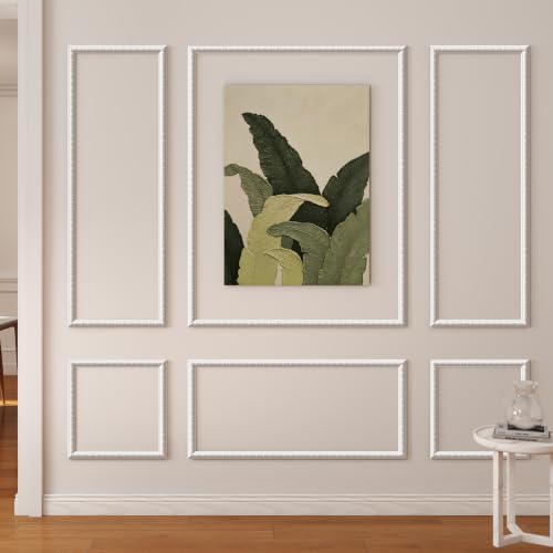 JBER Peel and Stick Wall Molding Kit, 6 Pre-Cut Wainscoting Panels, White - color: White-3 Pack-Sun, size: 78 x 24 in+78 x 48 in