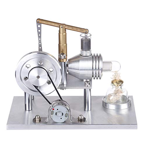 Hot Air Stirling Engine Model Kit, DIY Assembly Metal Balance Beam Style Stirling Engine Kit with LED Lamp, Sterling Engines Building Set, Christmas Birthday Gift Decor - style: Type 4