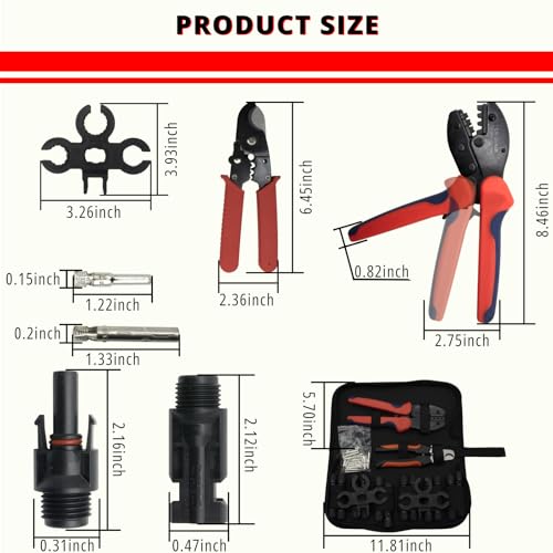 Solar Crimping Tool Kit with 12 Pairs Connectors - color: Mc4-12set-with Iron Scissor