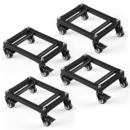 IMAYCC Car Dolly Set of 4, 6000LB Wheel Dolly, Heavy Duty Vehicle Mover, Parallel Tube Design for Moving Cars, Trucks, Trailers, SUVs, Motorcycles and Boats - size: A-4 Pack