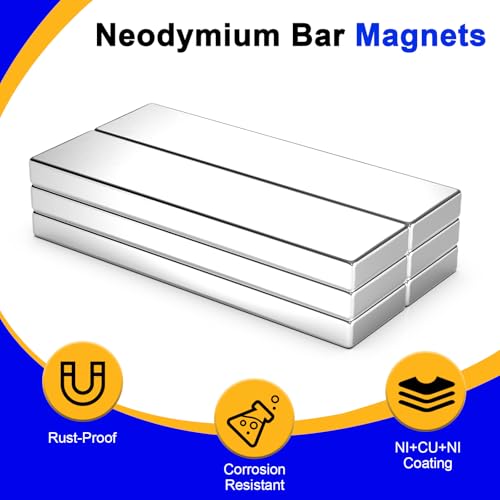 Powerful Neodymium Bar Magnets, 6 Pack Heavy Duty Magnet, 40x10x3 mm - size: 40x10x3 mm, style: 6 Pack